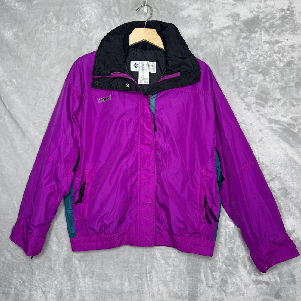 Vintage Columbia Bugaboo Jacket Womens Large Purple Winter Ski Insulated Nylon